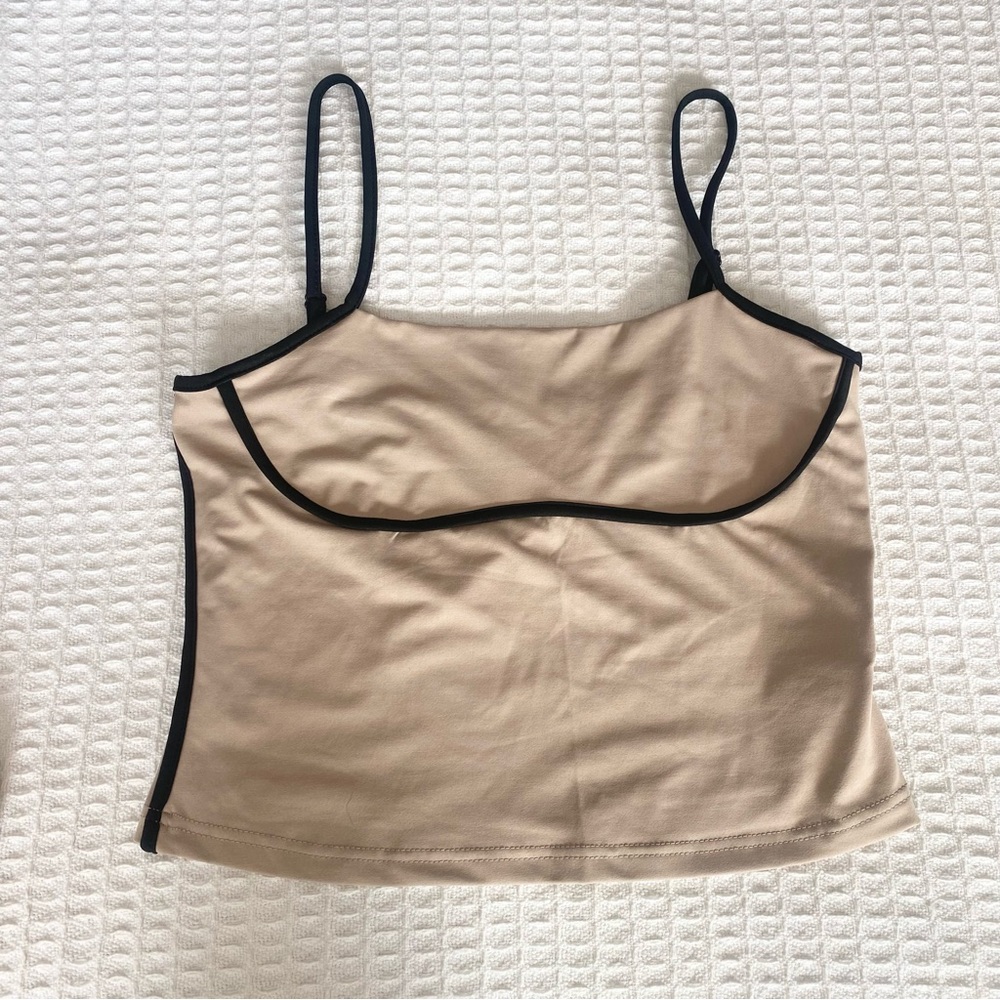 SHEIN tan and black cropped tank size large